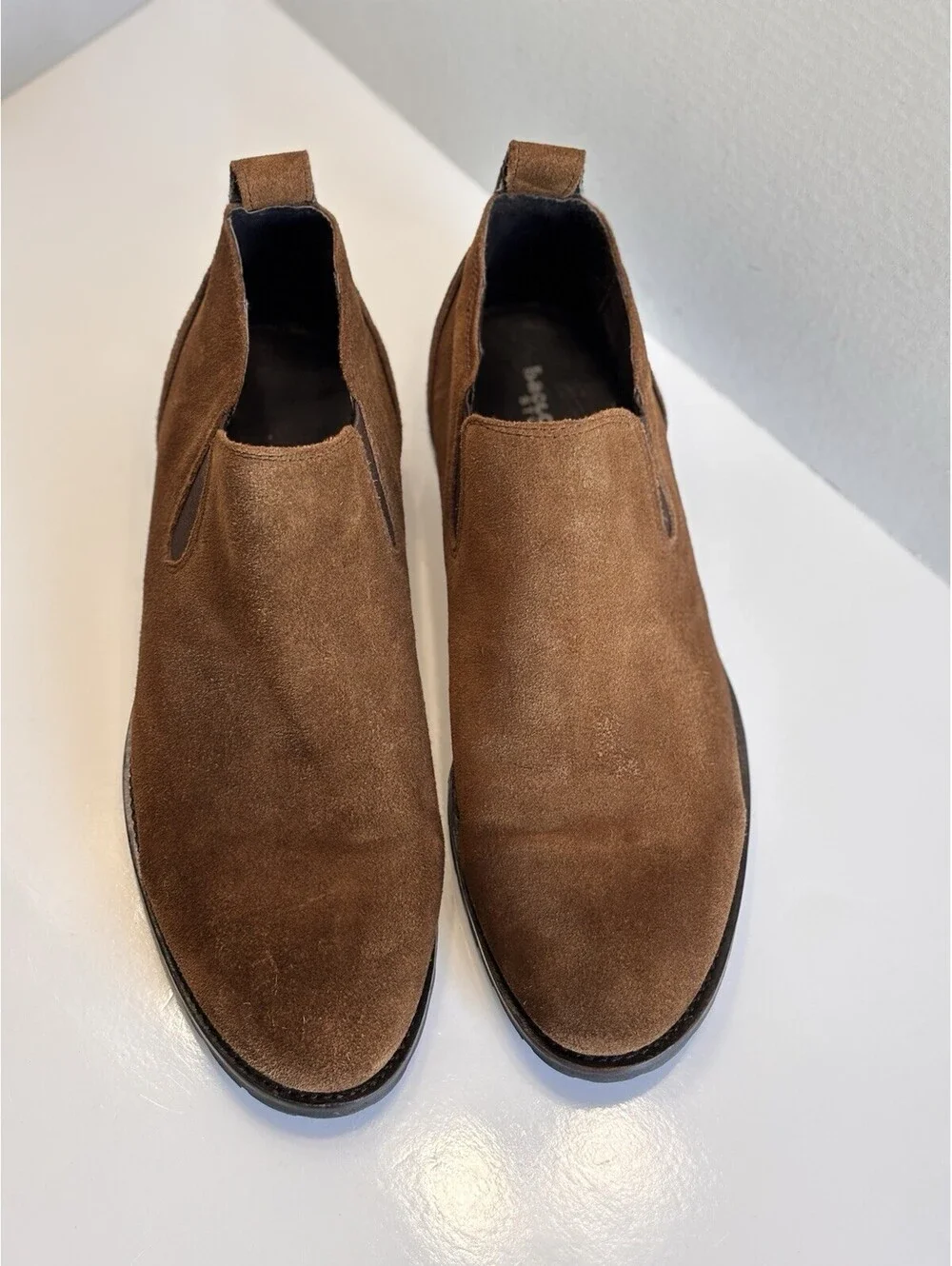 Bacco Bucci Studio Meredith Men's Brown Suede Pull On Casual Ankle Boots Size 12
